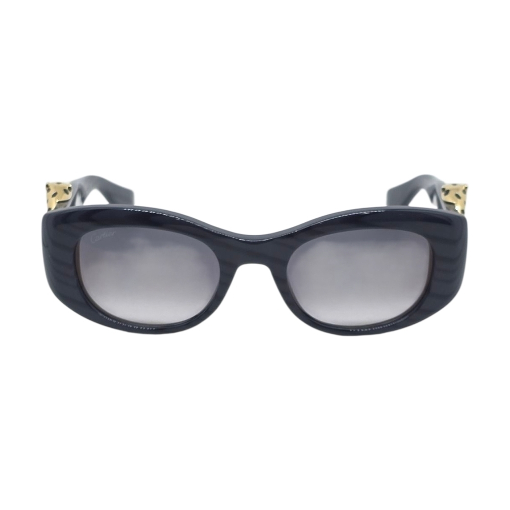 CARTIER.....Elegant CARTIER DARK STRIPED Sunglasses with Gold Accents